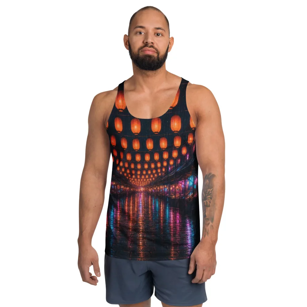 Men's tank, Dusk Market, Wet Street