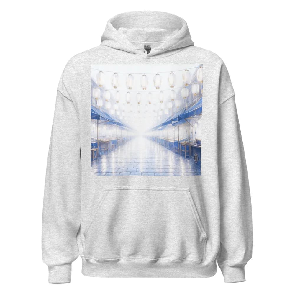 Printed hoodie, Dusk Market, Rim Light
