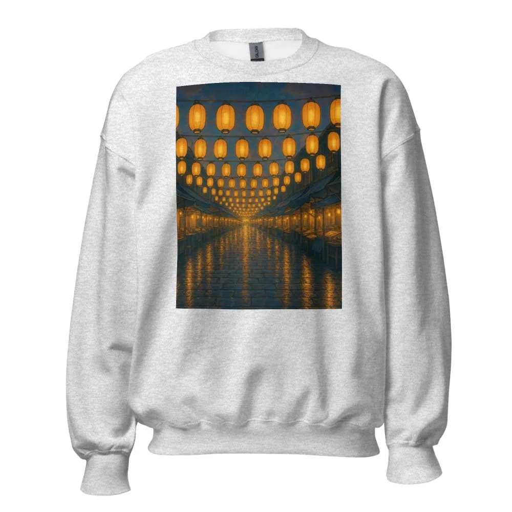 Printed sweatshirt printed with Dusk Market in the Twelve Colours hand