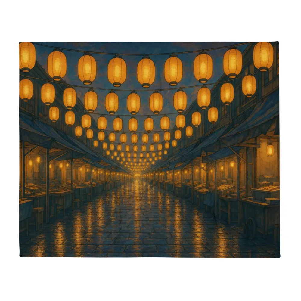 Fleece blanket, Dusk Market, Twelve Colours
