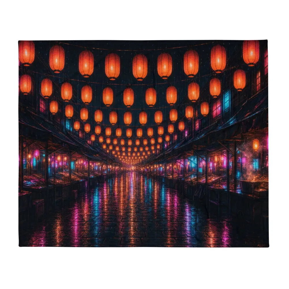 Fleece blanket printed in the Wet Street hand