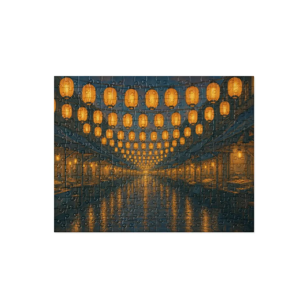 Jigsaw printed with Dusk Market in the Twelve Colours hand