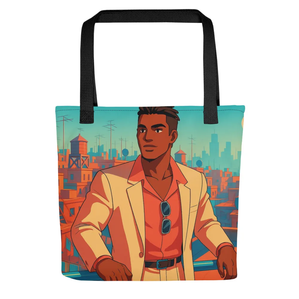 Tote bag printed with high rooftops in the airbrush80s hand