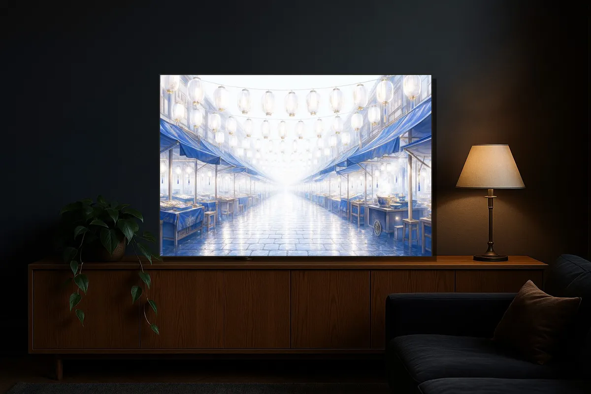 Stretched canvas printed in the Rim Light hand