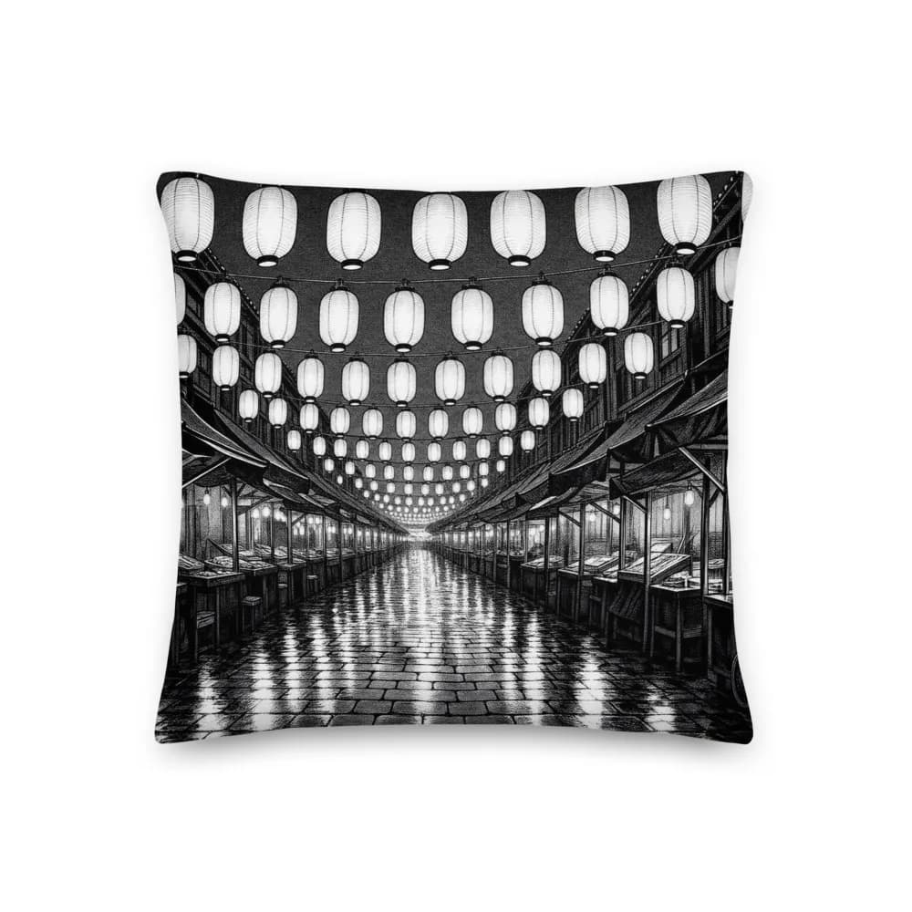 Throw pillow, Dusk Market, Screentone