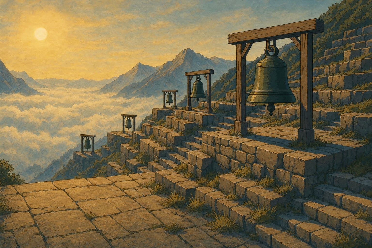 Terrace of Bells in the Twelve Colours hand