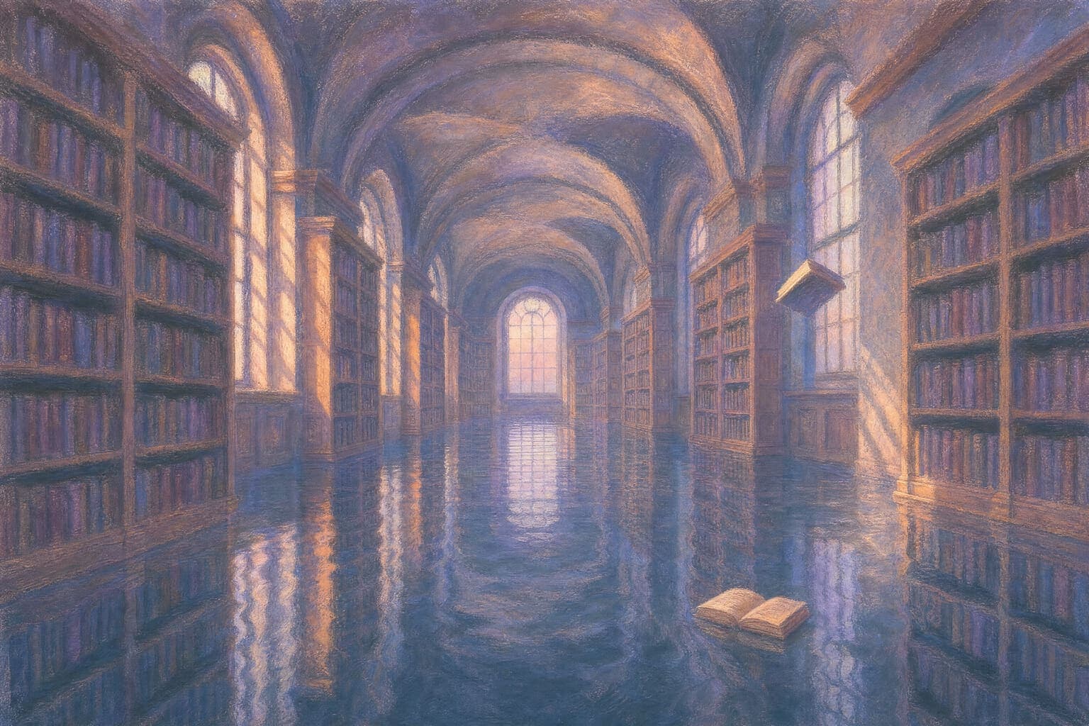 Drowned Library — Pastel Dusk