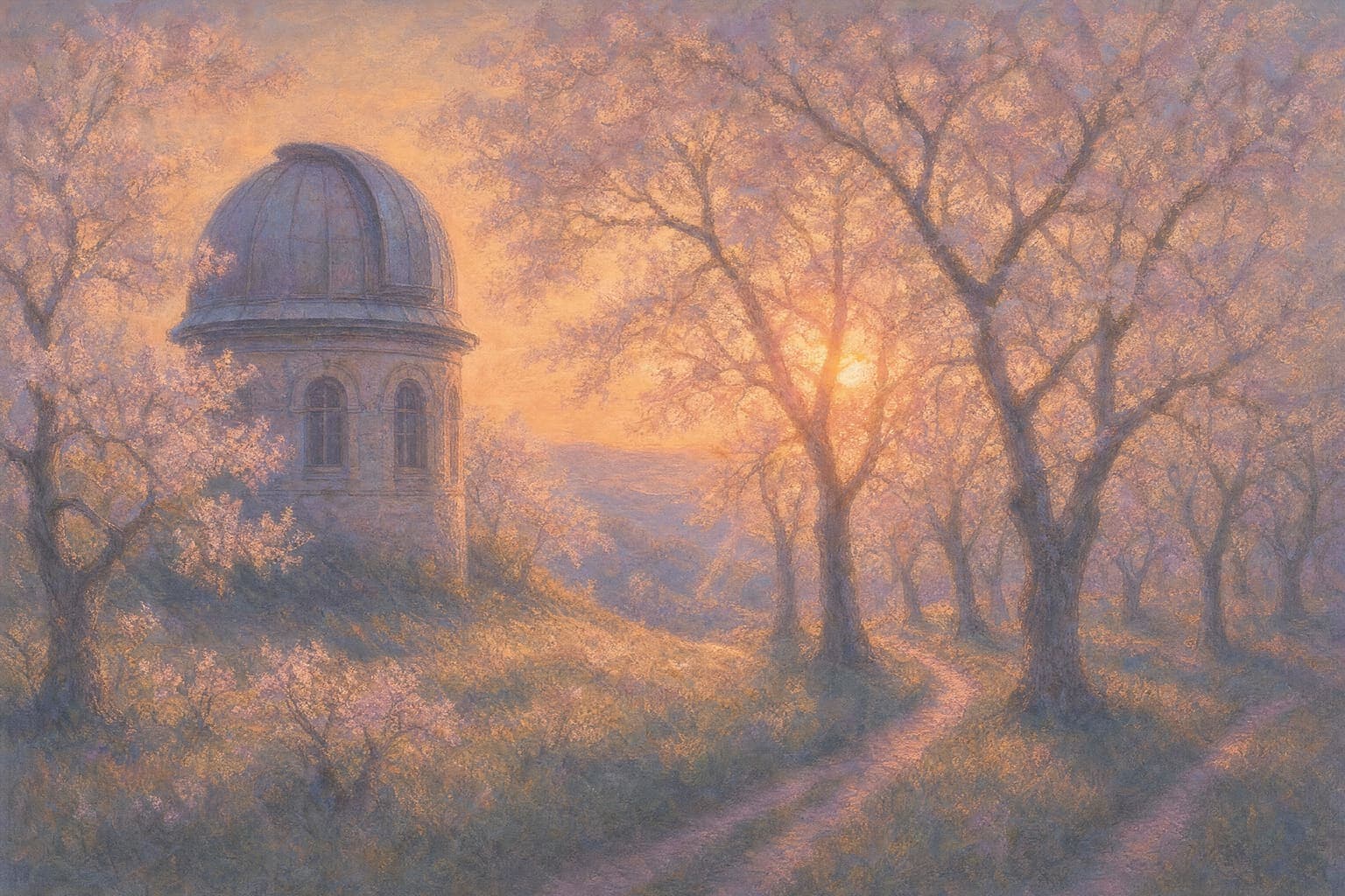 Telescope Orchard — Pastel Dusk