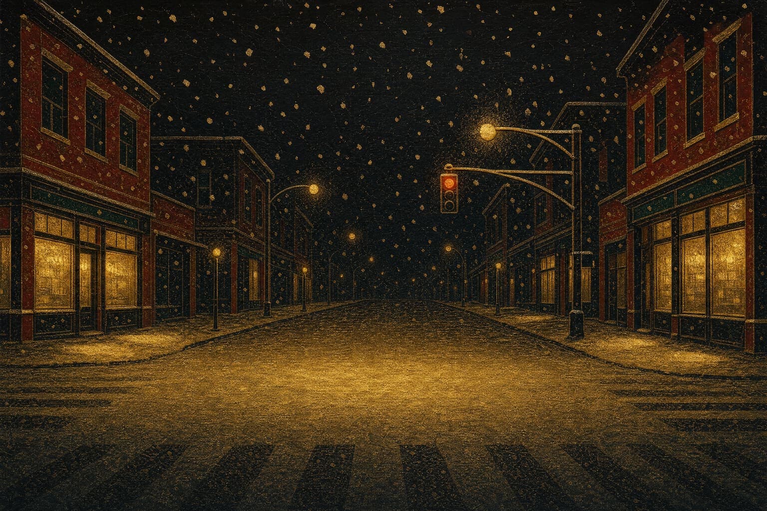 First Snow Crossing — Gilt Night