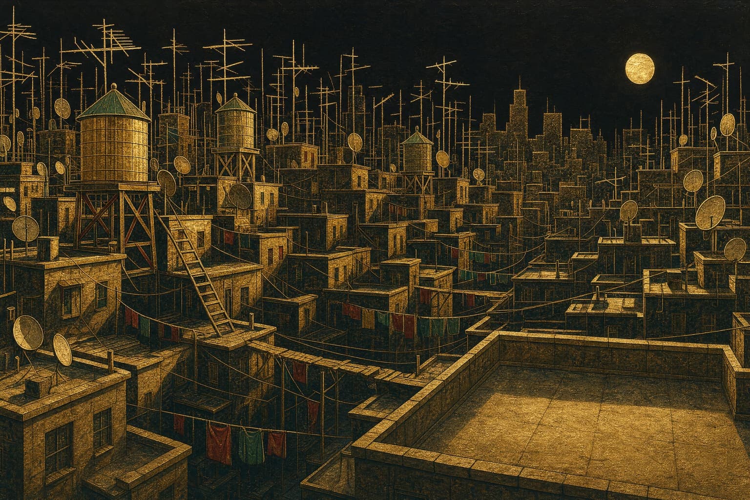 Rooftop Walk — Gilt Night