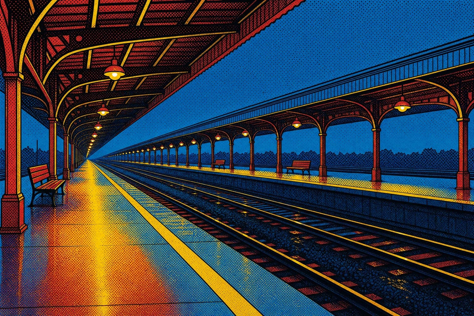 Long Platform in the Halftone Pop hand