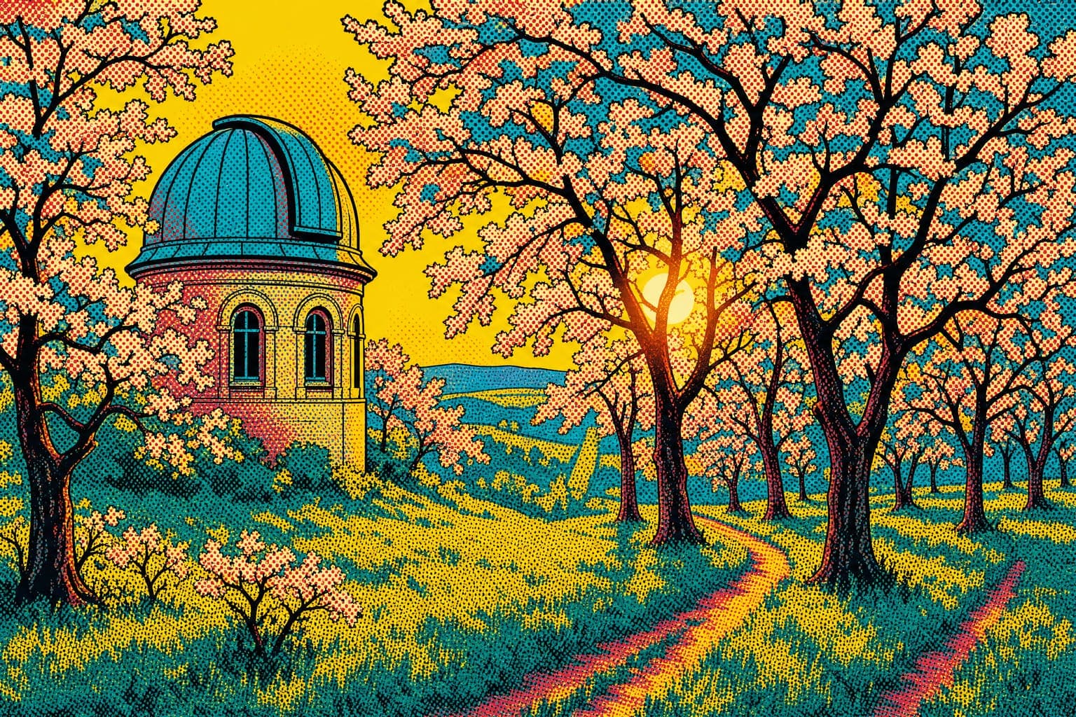 Telescope Orchard in the Halftone Pop hand