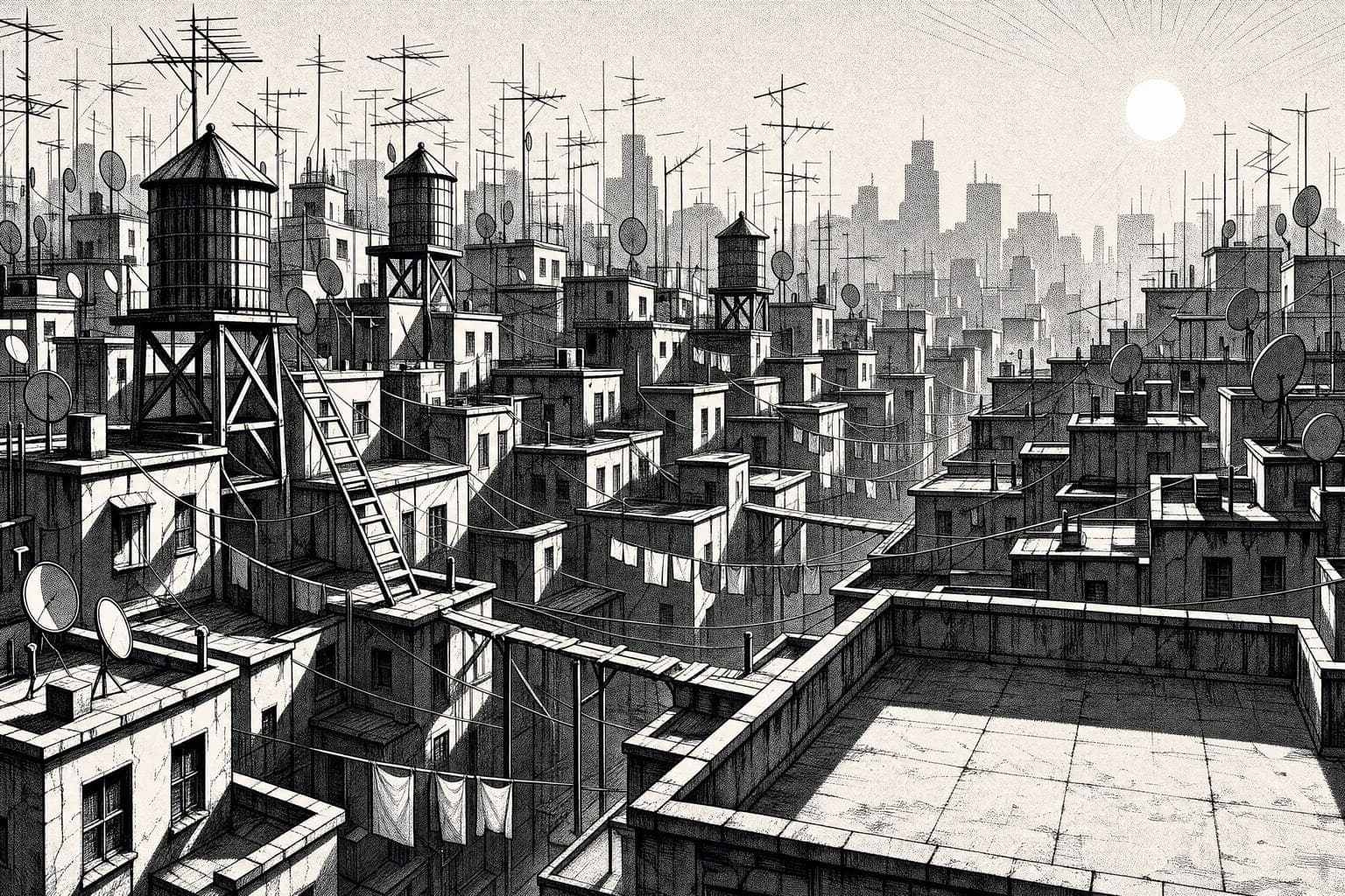 Rooftop Walk in the Screentone hand