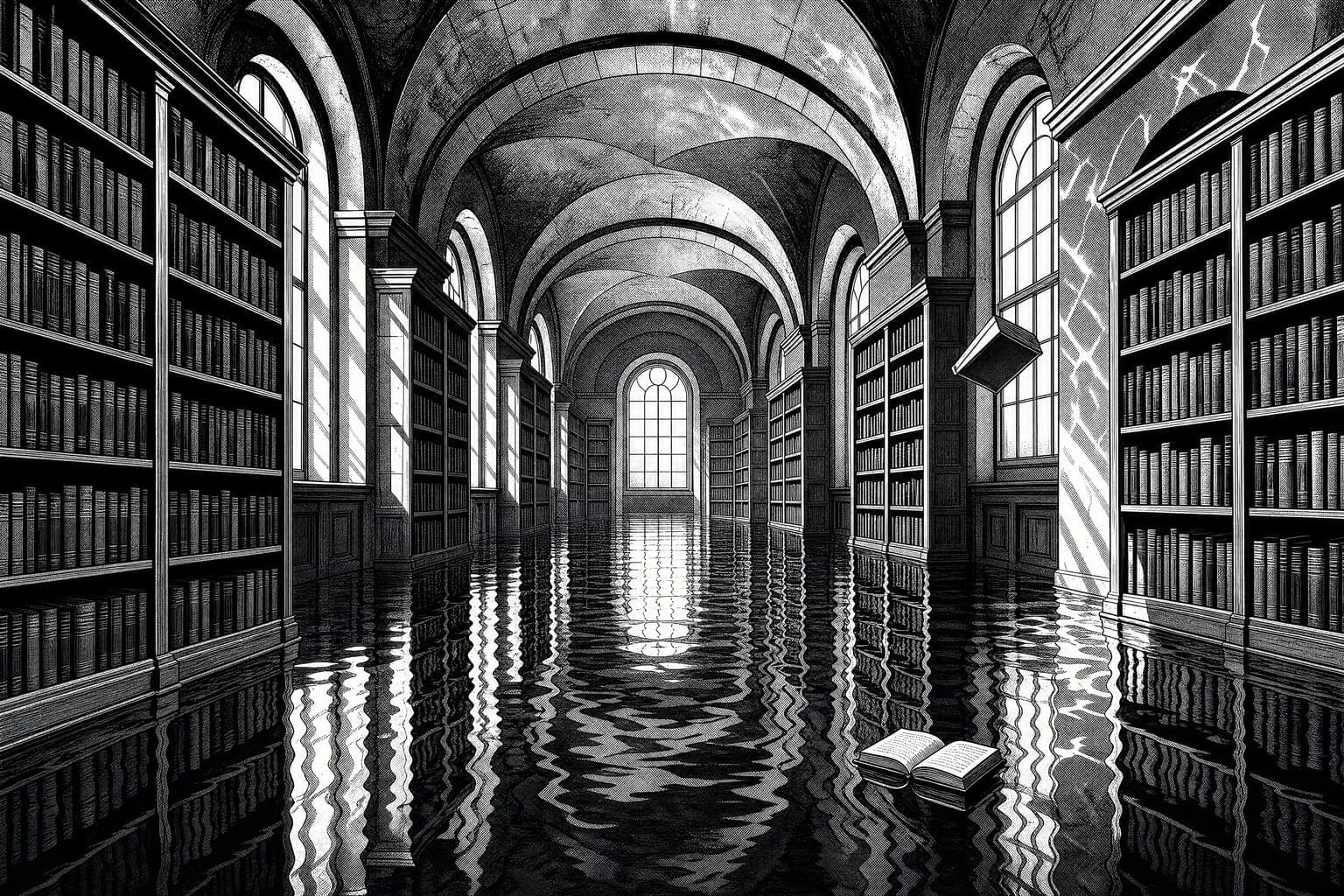 Drowned Library in the Screentone hand