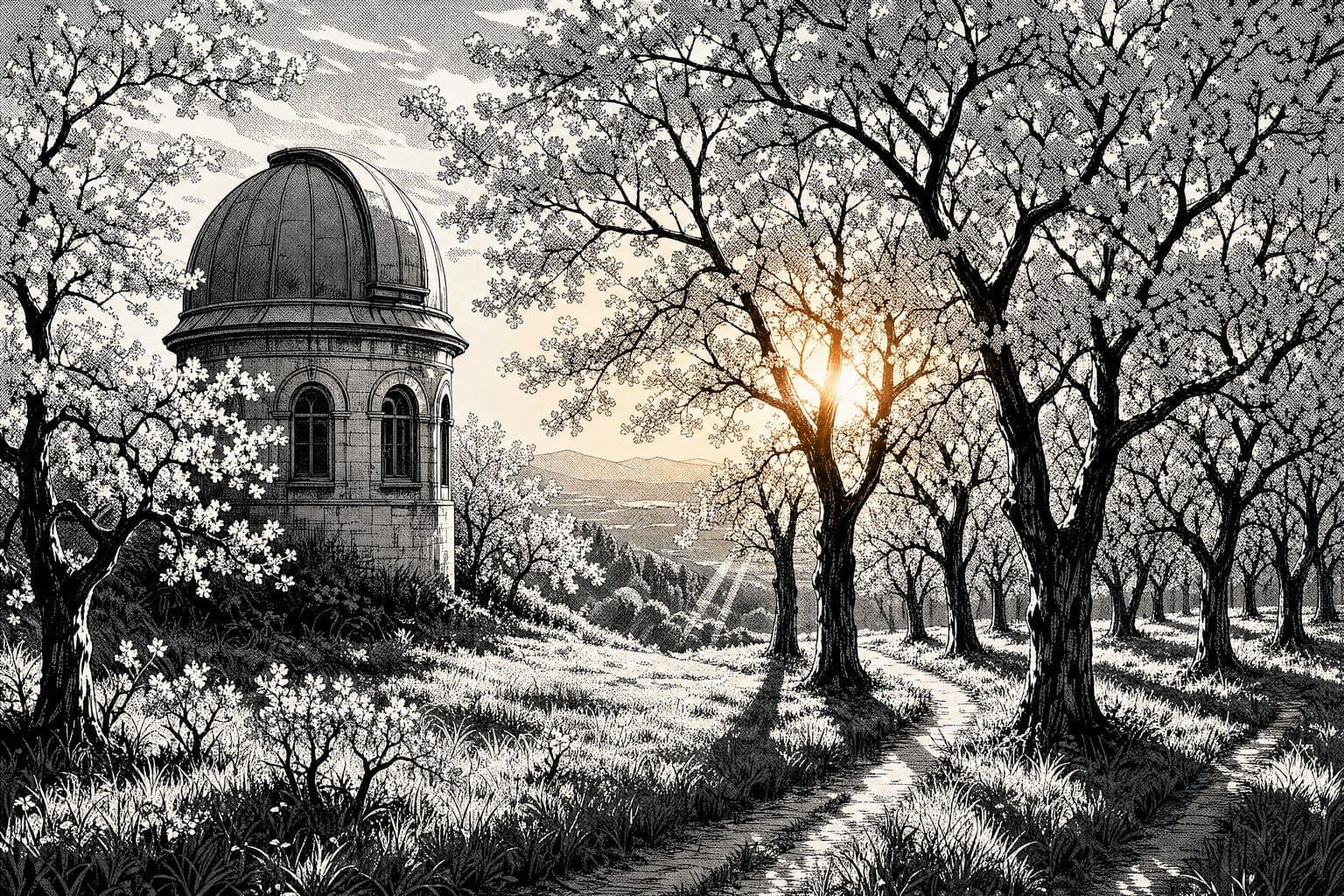 Telescope Orchard in the Screentone hand