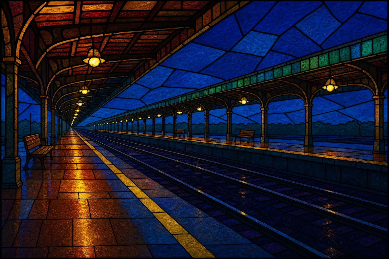 Long Platform — Leaded Glass