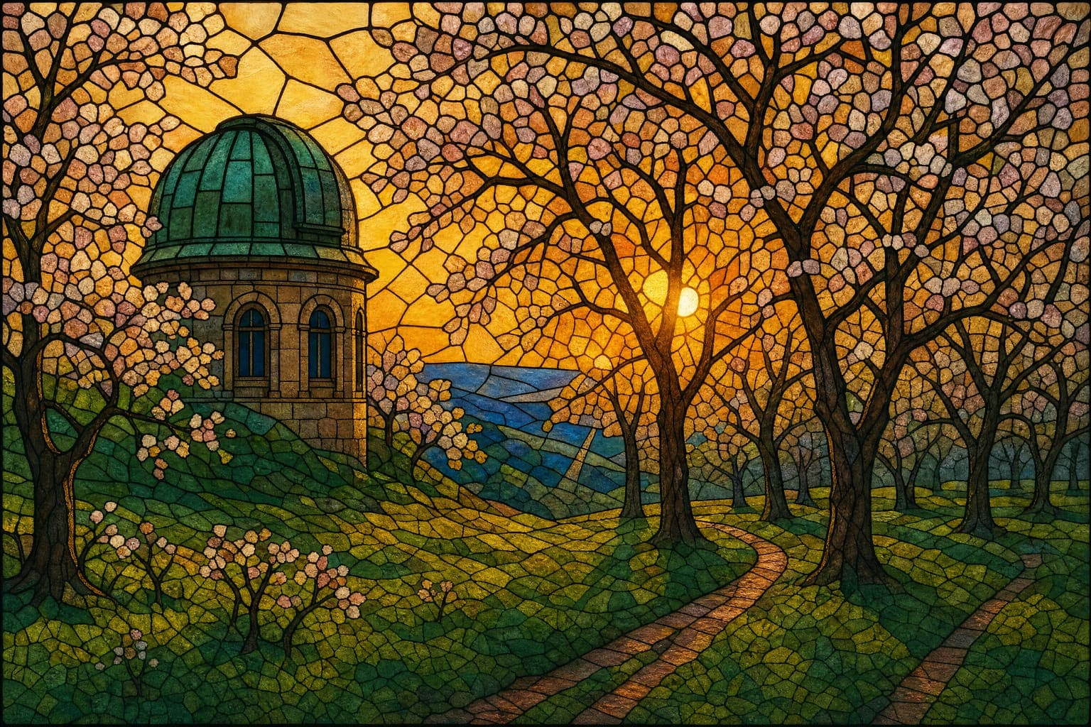 Telescope Orchard in the Leaded Glass hand