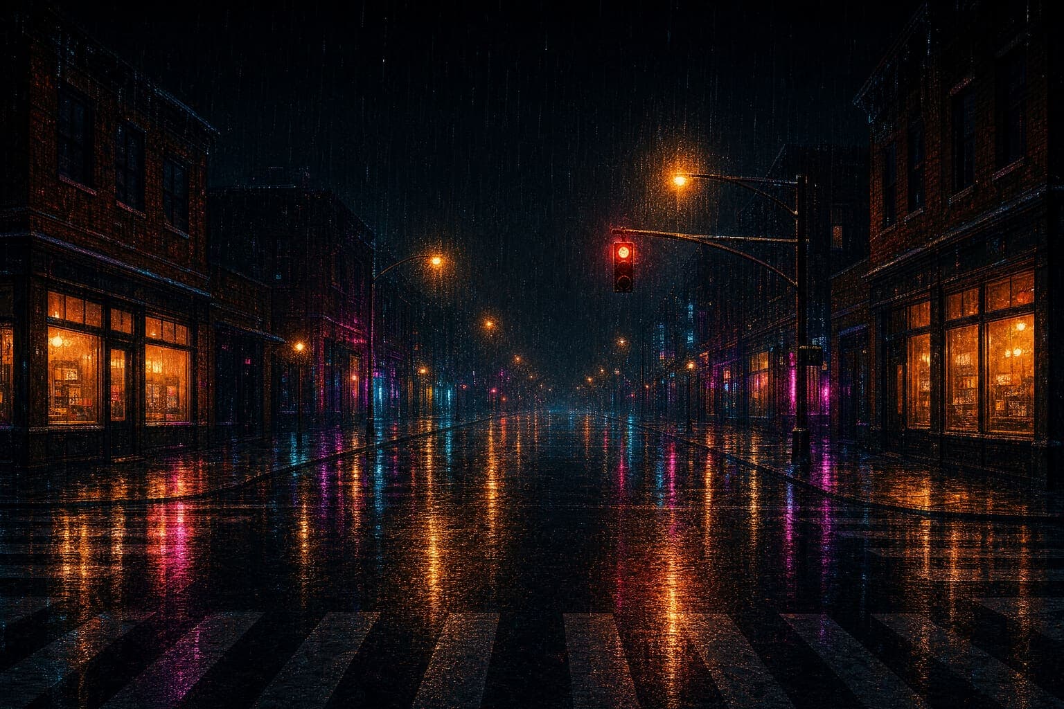 First Snow Crossing — Wet Street