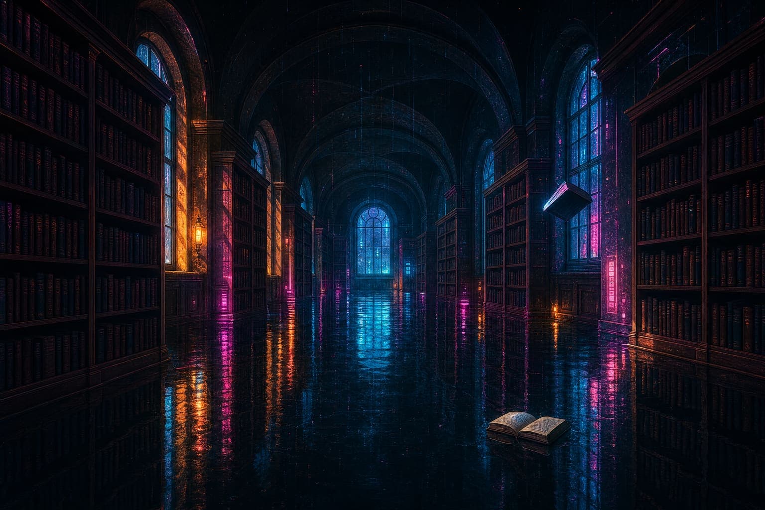 Drowned Library in the Wet Street hand