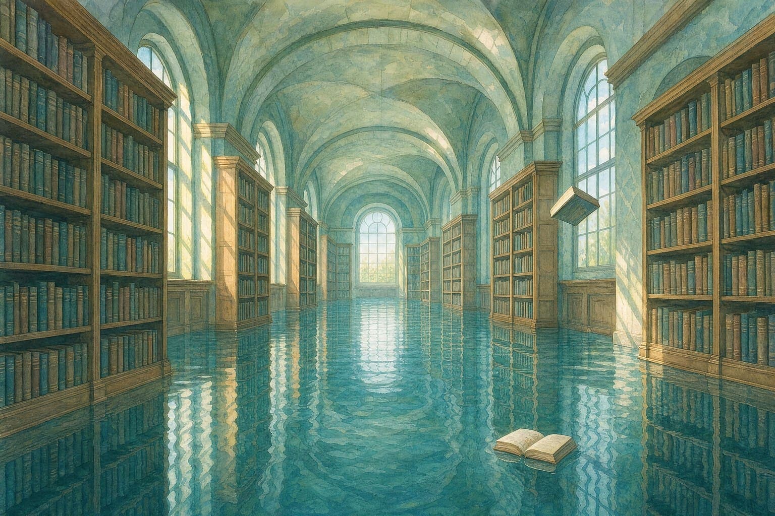 Drowned Library — Watercolour
