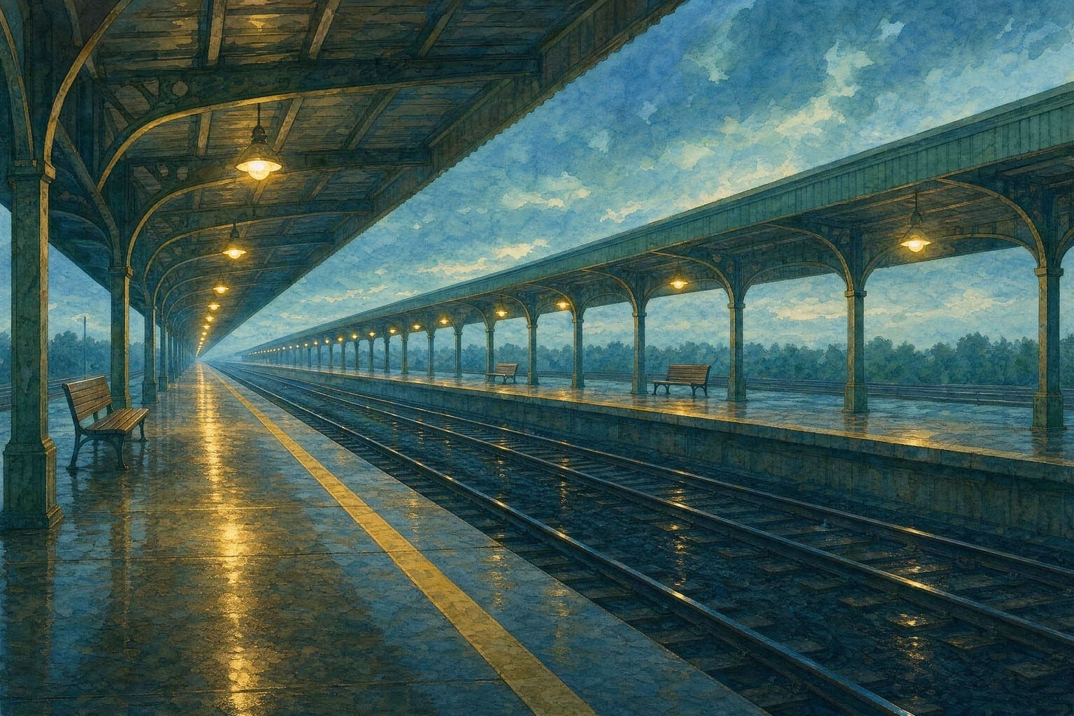 Long Platform — Watercolour