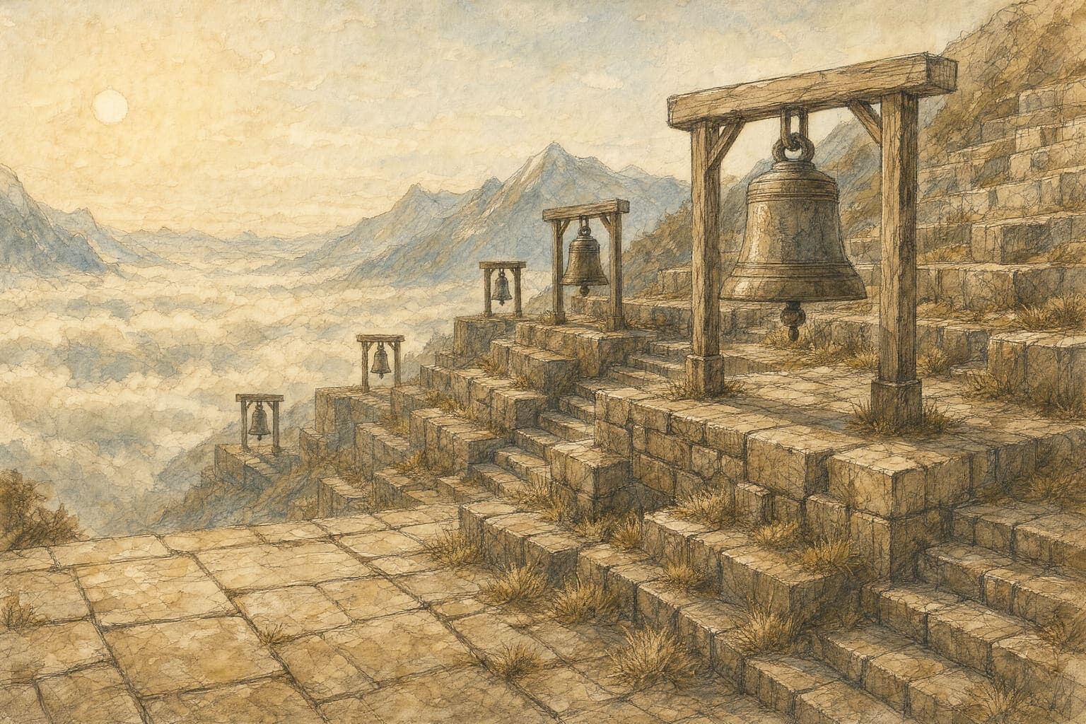 Terrace of Bells in the Pencil And Tea hand