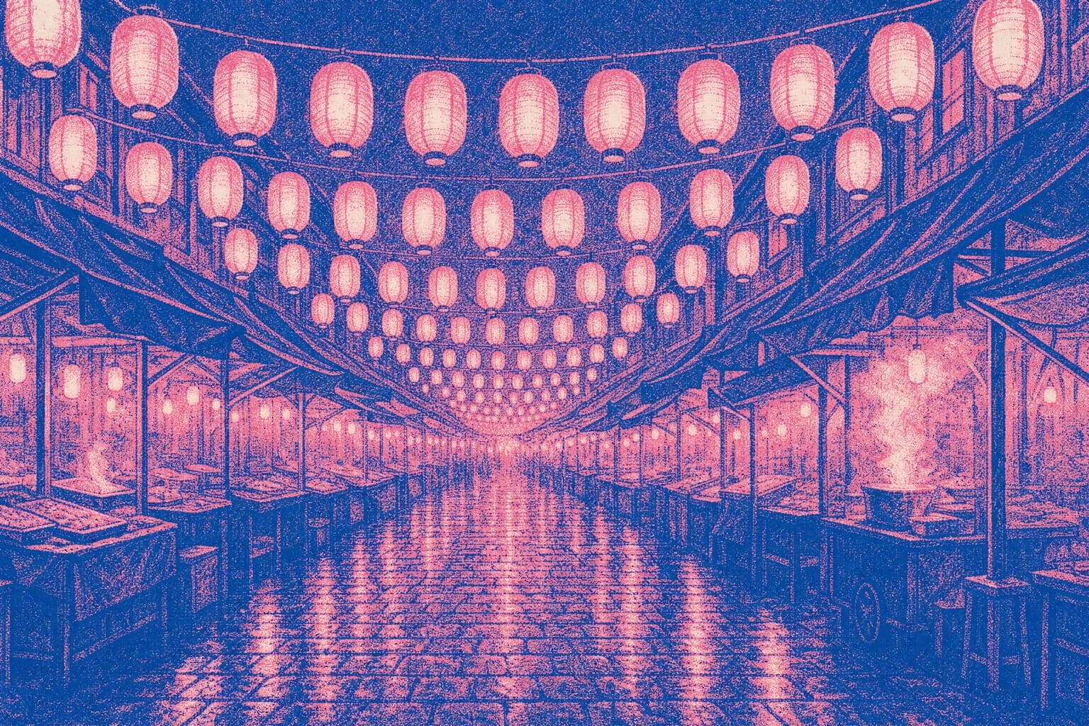 Dusk Market — Riso Print