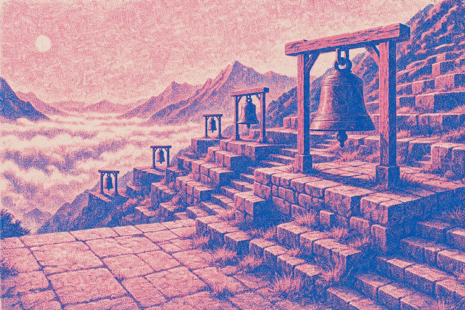 Terrace of Bells — Riso Print