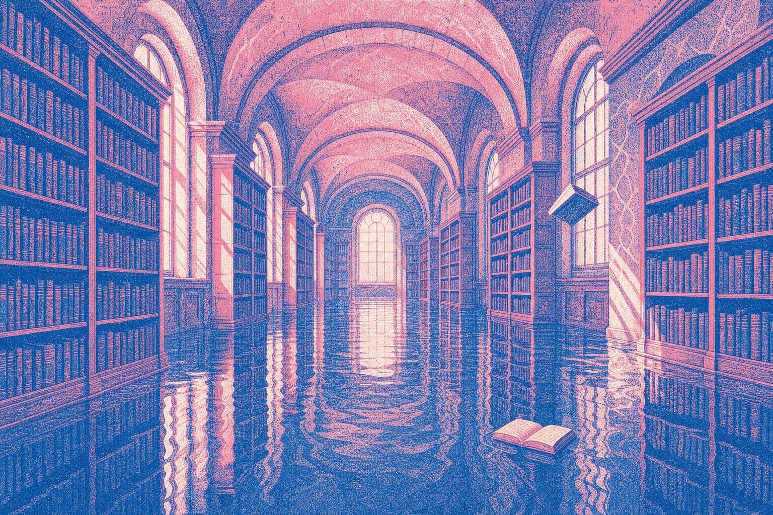 Drowned Library — Riso Print