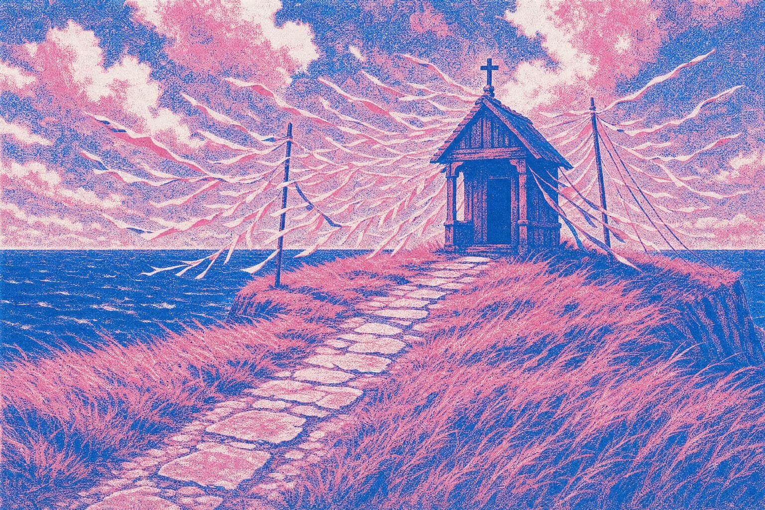 Headland Shrine — Riso Print