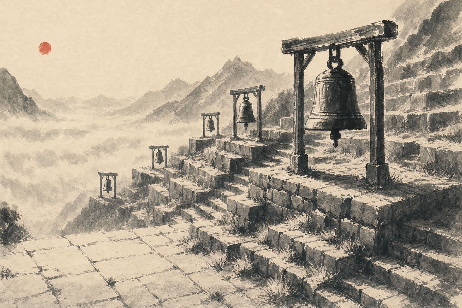 Terrace of Bells in the Single Brush hand