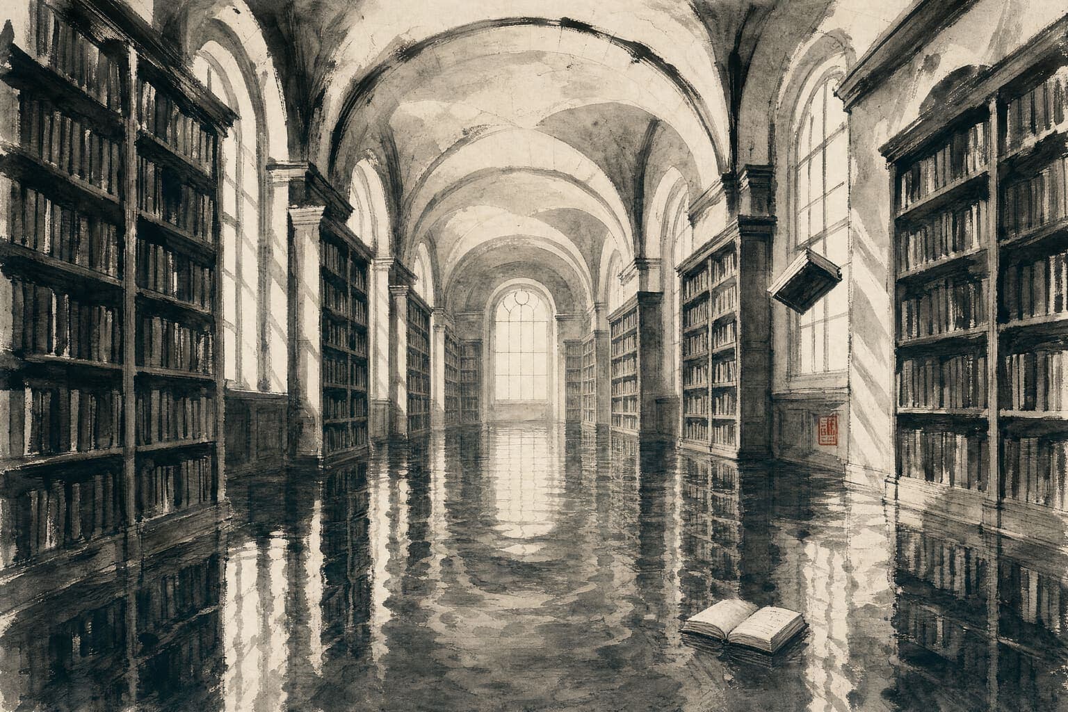 Drowned Library in the Single Brush hand