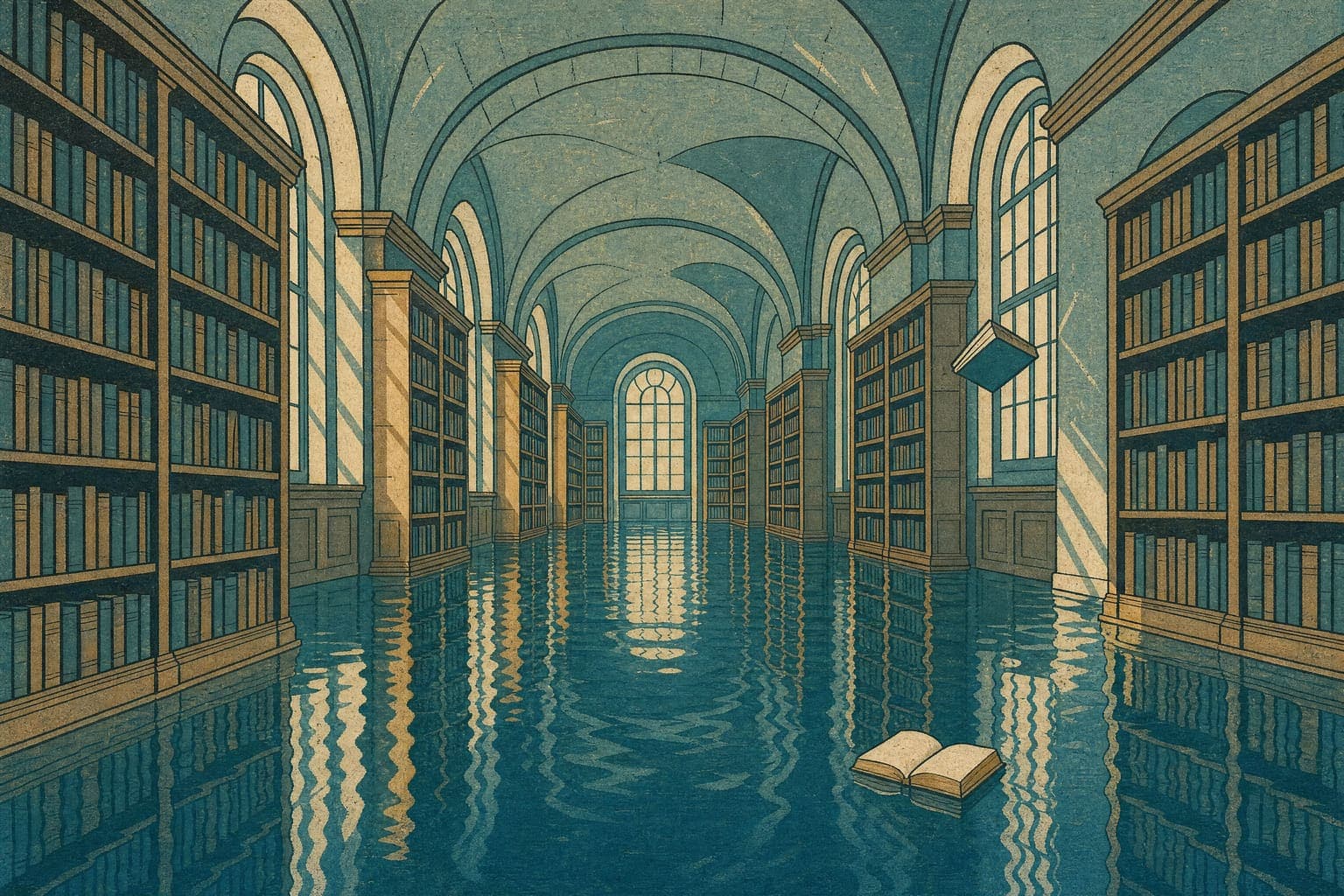 Drowned Library in the Key Line hand