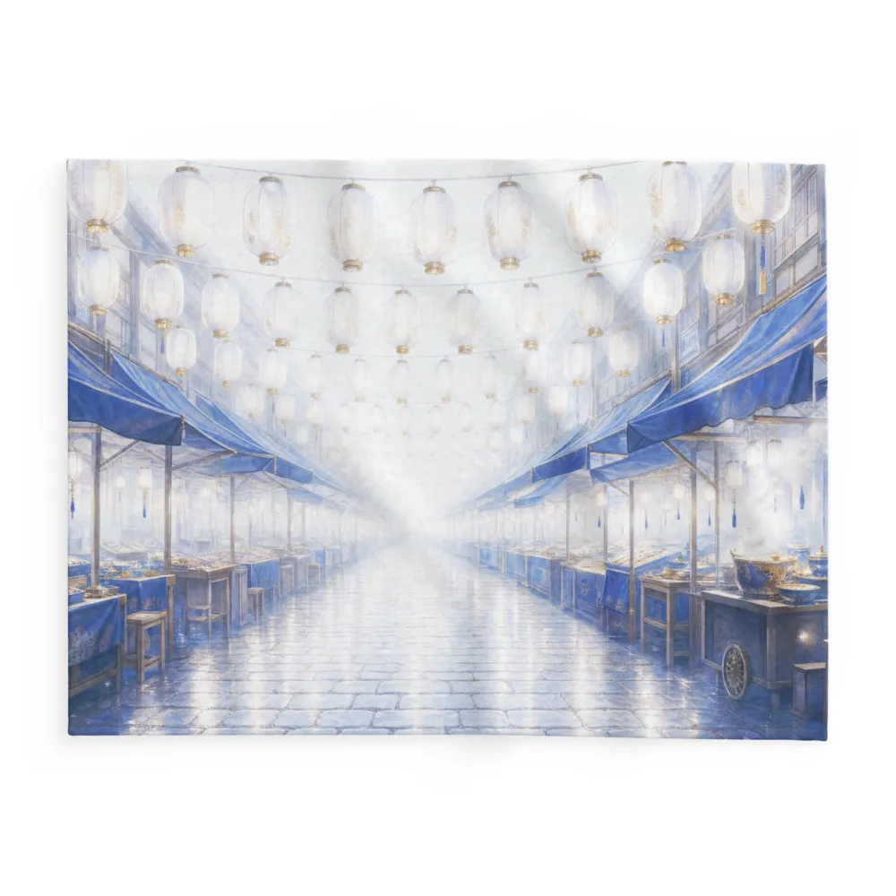 Arctic fleece blanket, Dusk Market, Rim Light