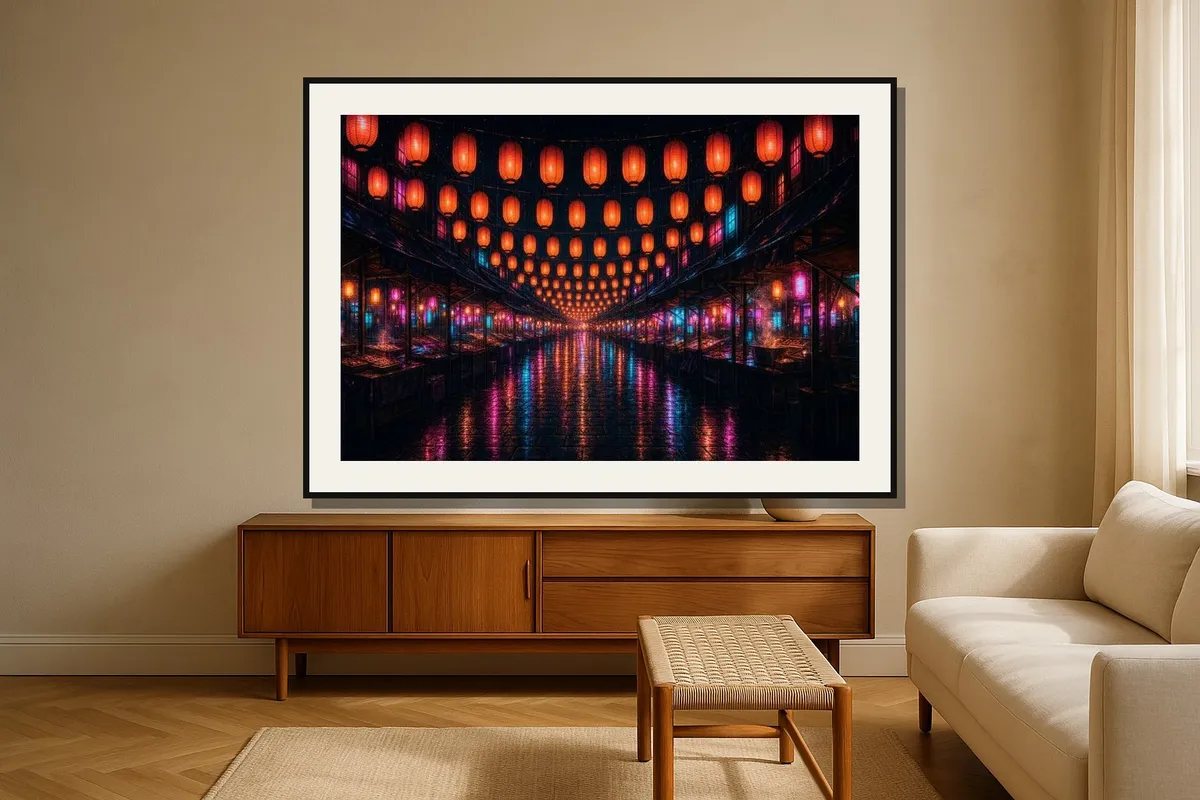 Hahnemühle print, Dusk Market, Wet Street